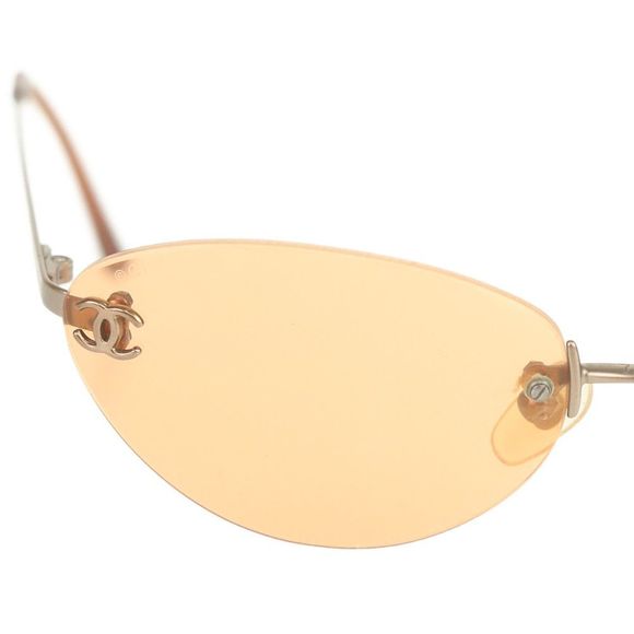 Chanel CC Logo Brown Silver Rimless 4003 - Picture 4 of 7